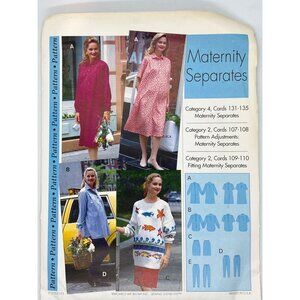 Vintage Sewing Pattern For Maternity Separates Dresses & Tops Sizes S-L
